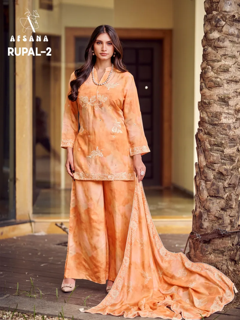 Rupal Vol 2 By Afsana Bemberg Silk Readymade Salwar Kameez 
